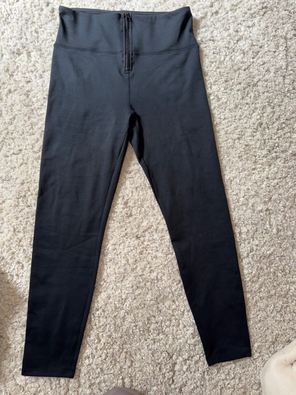 Cycle House Black Zip-Front Leggings NWOT medium